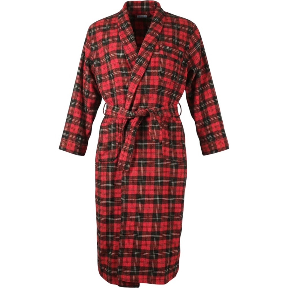Vintage Pendleton Robe Mens L Red Plaid 100% Wool Flannel Made In USA 80s